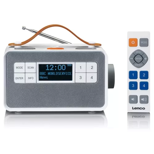 LencoPDR-065WH - Radio FM/DAB+ portable dote de grandes touches et d?une fonction Mode simple PDR-065WH Blanc