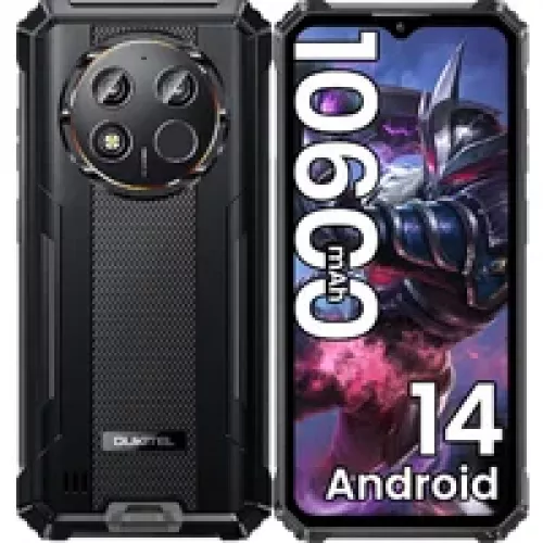 Smartphone robuste OUKITEL WP28E, Android 14, batterie 10 600 mAh, 64 Go, noir/orange/vert
