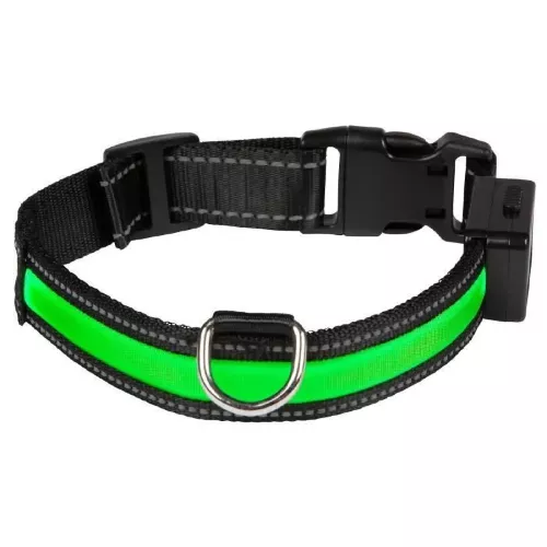 Collier lumineux à LED Eyenimal, vert pour chien, taille L: tour de cou 50-65 cm, l25mm