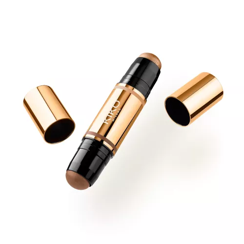 KIKO Juicy Fizz All That Glam Face Stick 03. Stick visage multi-usage avec poudre bronzante au fini mat et enlumineur