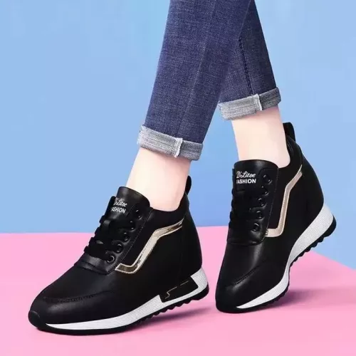 Basket montante femme - FUNMOON - Mode Feminine - Cuir Anti-dérapant - Noir - Lacets Noir Mixte
