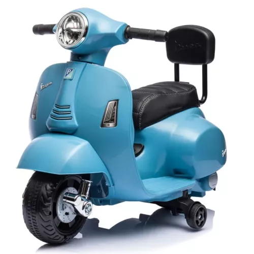 Vespa Moto Voiture Electrique pour enfants - 18 à 36 mois - 6V 45Ah - similicuir - roues en plastique - Blau Bleu Mixte