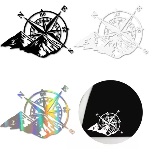 Autocollants Boussole - 3 Pièces - Couleurs Variées - 18x13cm - Pour Voiture et Moto Rose