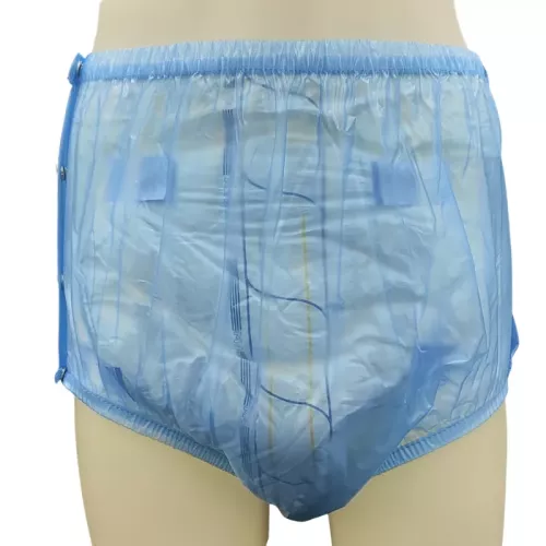 Culotte d'incontinence Bleue à bouton pression en pvc Haian