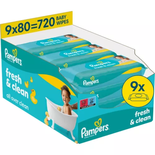 Pampers Fresh & Clean lingettes nettoyantes pour enfant 9x80 pcs