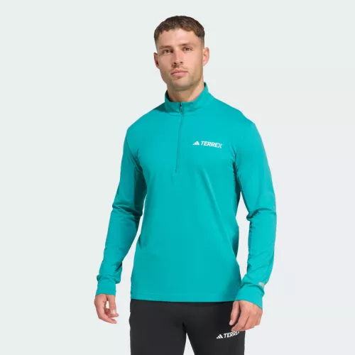 Adidas Haut manches longues demi-zip Terrex Xperior Pure Teal Hommes XS