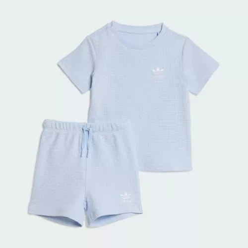 Adidas ENSEMBLE T-SHIRT ET SHORT GAUFRÉS STANDARD Crystal Sky Enfants 3-4A