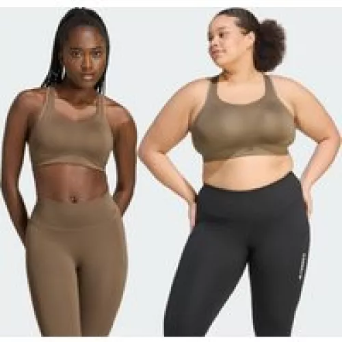 Adidas Brassière d’entraînement Optime Maintien fort Khaki Six Femmes 2X (E-G)
