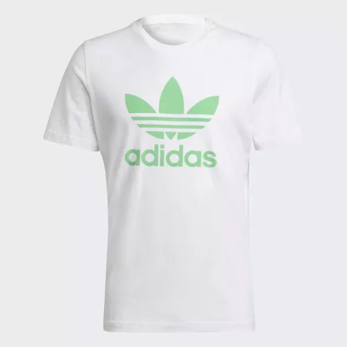 Adidas T-shirt Adicolor Classics Trefoil Hommes White / Semi Screaming Green XS