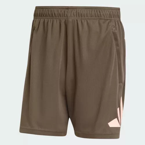 Adidas Short de training avec logo Train Essentials Shadow Olive / Semi Pink Spark Hommes M 13 CM