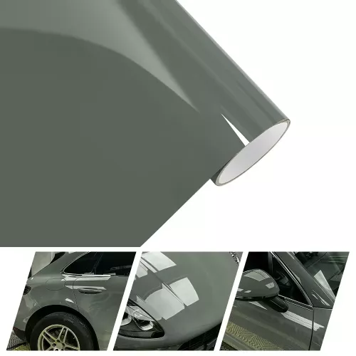 Film d'emballage en vinyle gris PET Nardo, haute brillance, autocollant de voiture étanche, décor de carrosserie, autocollant auto-adhésif pour moto, 