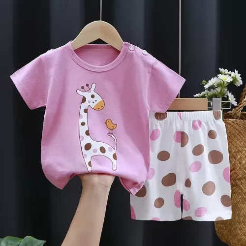 T-shirt + Short mignon, nouvelle mode, t-shirts décontractés pour bébés filles, Costume d'été, survêtements fins à manches courtes pour enfants de 1 2