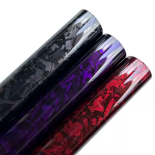 Film de voiture moto Premium PET brillant forgé en Fiber de carbone rouleau d'enveloppe de vinyle autocollant auto-adhésif véhicule voiture emballage 