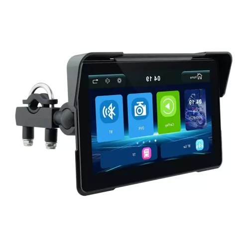 EKIY Écran de navigation GPS portable pour moto avec CarPlay sans fil 7,0 pouces, Android Auto, affichage numérique du tableau de bord, moniteur TPMS