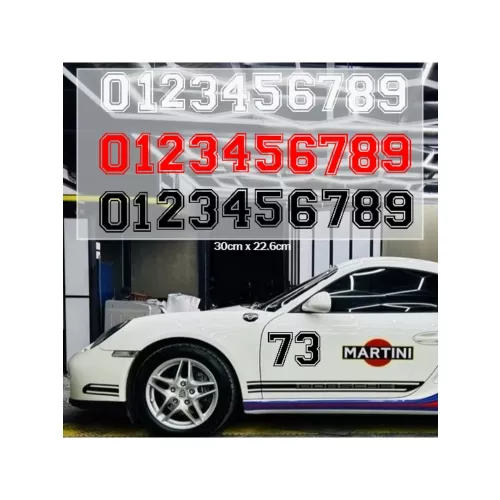 Autocollants de course automobile numéro 0123456789, autocollants en vinyle pour moto C257 B30 Gr86 E87 MK5 911 917LH 918, accessoires automobiles