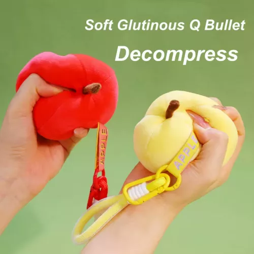 Porte-clés pomme en peluche, pendentif de sac à la mode, porte-clés pomme douce colorée, breloques de sac à main, accessoires en forme de fruits adora