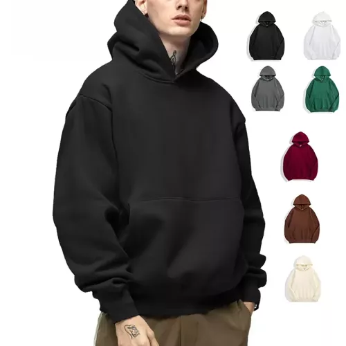 500GSM poids lourd mode hommes sweats à capuche nouveau automne hiver décontracté épais coton hommes haut couleur unie sweat à capuche mâle