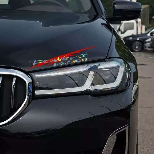 Autocollant de voiture et de moto de développement de course de puissance élégant, autocollant de sport réfléchissant et étanche pour véhicule, auto-a