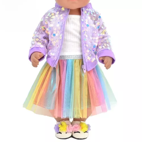 Vêtements pour poupée américaine de 43cm, veste à la mode, costume, jupe en gaze, cadeau