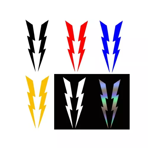 1 paire d'autocollants de Moto foudre, décalcomanies de voiture, bricolage, casque de Moto, pare-brise, corps latéral, décoration extérieure/intérieur