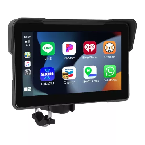 Podofo 7 ''moto Carplay Android Auto Navigation GPS moto DVR Bluetooth EQ IP67 étanche Airplay Android Cast 12V