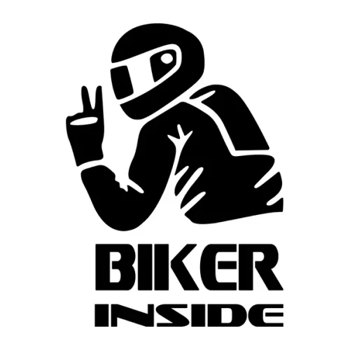 Biker fille à l'intérieur autocollant en vinyle motard garçon vélo moto décalcomanies drôle voiture fenêtre décoration Gitf pour amateur de moto