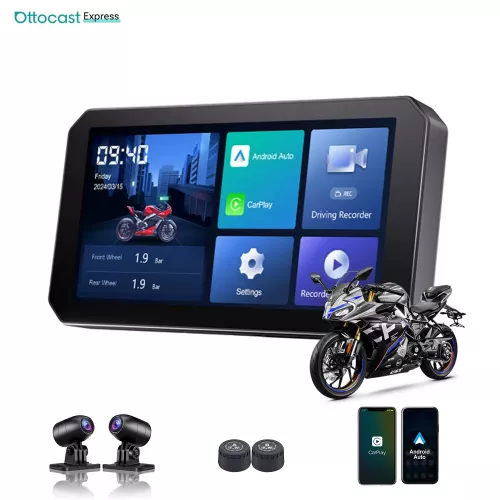 Ottocast Express affichage de Moto 6.0 pouces IP67 étanche GPS sans fil Carplay Android Auto DVR enregistreur de lecteur moniteur de Moto