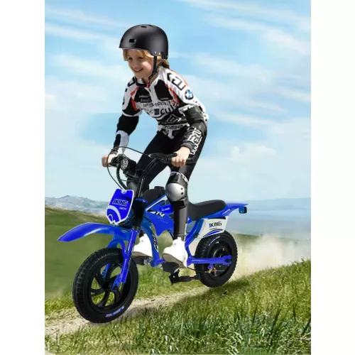 JKING moto pour enfants avec batterie certifiée de sécurité 26Ah 16 km/h 12 pouces 50 kg charge maximale avec écran LCD voiture à pédales pour enfants