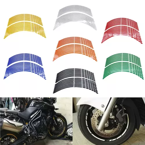 17 ″18″ 19 ″/16 pièces bandes moto voiture roue pneu autocollants bande de jante réfléchissante moto Auto décalcomanies pour KTM Yamaha Suzuki Honda