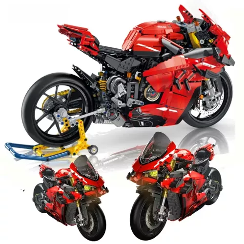 Décennie s de construction techniques de moto pour enfants, modèle de voiture de course, moto, véhicules, briques, jouets de bricolage, cadeaux, ville