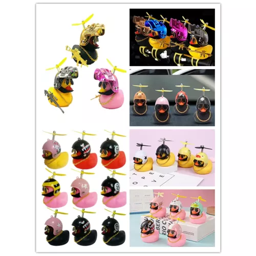 Voiture Moto mignon petit canard jaune avec casque vent cassé petit canard noir rouge vélo Moto casque équitation décor voiture accessoires