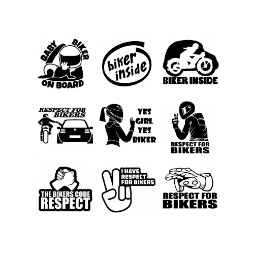 Art Design Respect pour les motards Autocollants de voiture Autocollants de voiture intéressants Autocollants également utilisés pour motos, voitures,