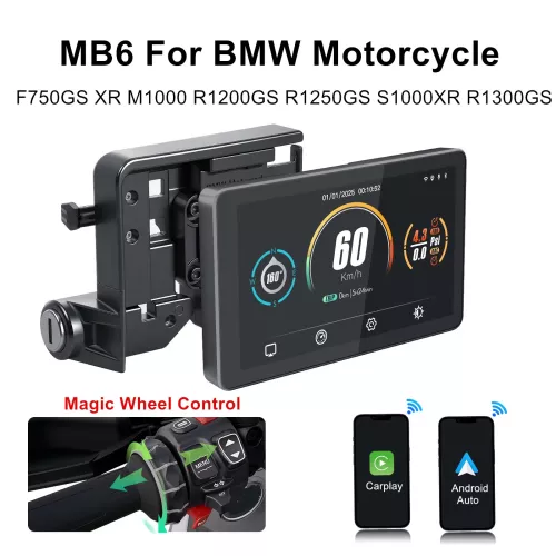 CARABC CarPlay sans fil pour moto Android Auto pour BMW F750GS R1200GS R1250GS R1300GS Écran de navigation numérique pour tableau de bord