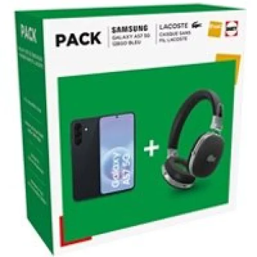 Smartphone Samsung Pack Galaxy A57 6.7″ 5G Nano SIM 128 Go Gris + Casque sans fil Lacoste