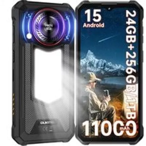 WP53 Pro Telephone Incassable Android 15-11000mAh 24GO(8+16)+256GO, 6,52″ Noir