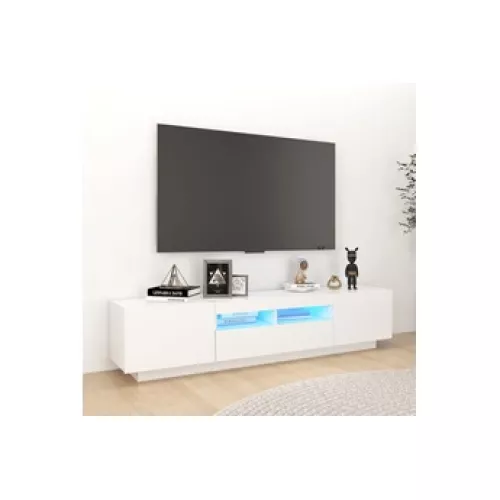VidaXL  Meuble TV  avec lumières LED blanc 180x35x40 cm  Meubles TV ()