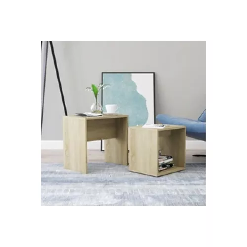 VidaXL  Bout de canapé  Ensemble de tables gigognes marron  Bouts de canapé, guéridons ()