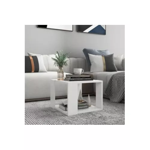 VidaXL  Table basse  Bois d'ingénierie Blanc 40x40x30 cm  Tables basses ()