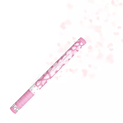 Canons à confettis 60 CM coeurs blancs