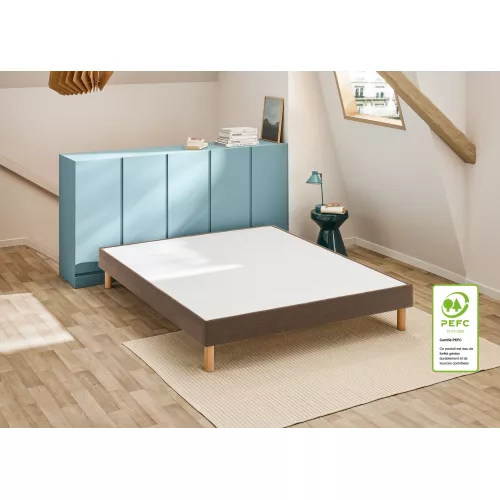 Ensemble matelas + sommier 140 x 200 cm trame marron - Bultex ensemble basicly