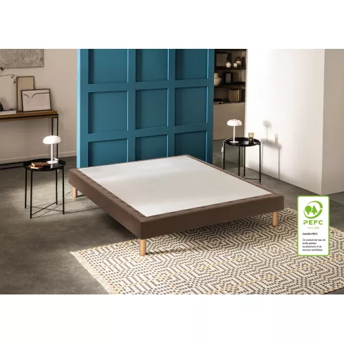 Ensemble matelas + sommier 80 x 200 cm trame marron - Bultex ensemble softly