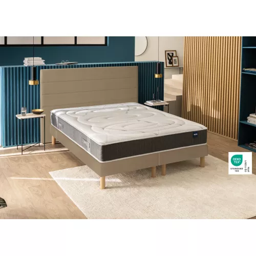 Ensemble matelas + sommier 160 x 200 cm enduit moka - Bultex ensemble rise up