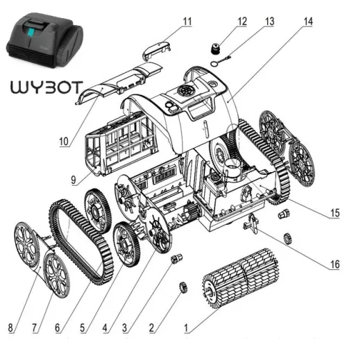 Pièce détachée 13 : Lien bouchon étanche C1 Pro/Max : Wybot
