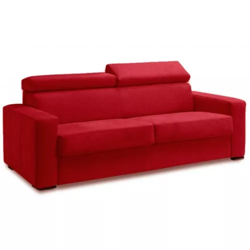 Canapé convertible à ouverture express en tissu microfibre 2 places - lit 120 cm Rouge - Tissu microfibre