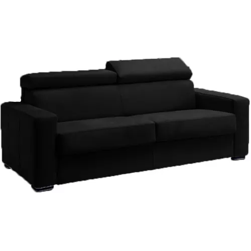 Canapé convertible à ouverture express en tissu microfibre 3 places - lit 140 cm Noir - Tissu microfibre