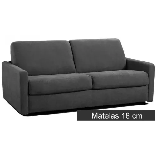 Petit canapé lit Rapido en microfibre avec matelas épais 18 cm 4 places - lit 160 cm Gris foncé - Tissu microfibre
