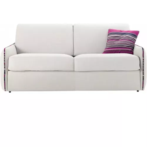 Petit canapé lit en tissu à ouverture rapido 4 places - lit 160 cm A02 - tissu fili crème