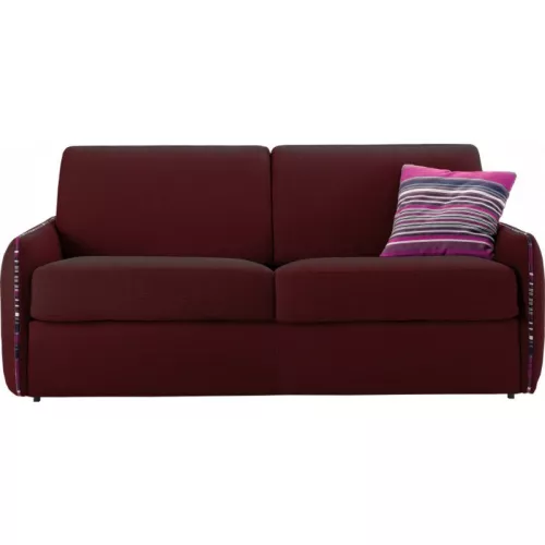 Petit canapé lit en tissu à ouverture rapido 4 places - lit 160 cm A07 - tissu fili bordeaux