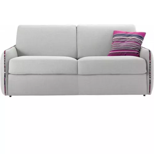 Petit canapé lit en tissu à ouverture rapido 4 places - lit 160 cm A09 - tissu fili gris clair