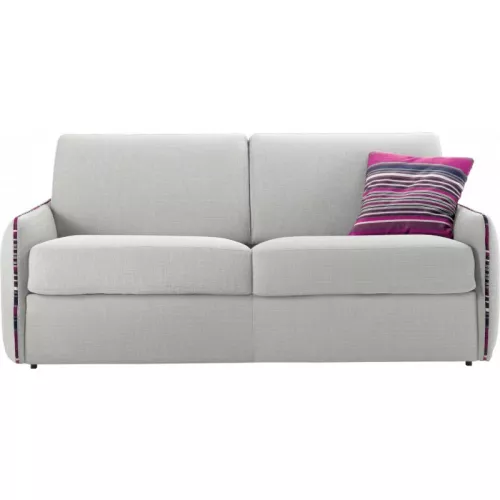 Petit canapé lit en tissu à ouverture rapido 3 places - lit 140 cm A09 - tissu fili gris clair